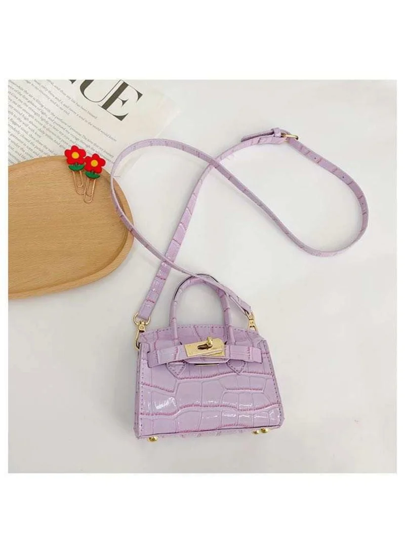 Lion Llama Croc Effect Crossbody Bag for Girls | Trendy Croc-Effect Crossbody Bag for Girls | Stylish Shoulder Purse, Mini Handbag