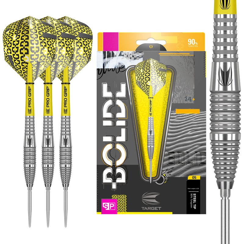 Target Darts Bolide Tungsten Soft Tip Darts Set, Yellow, 24G (190064) - Image 1