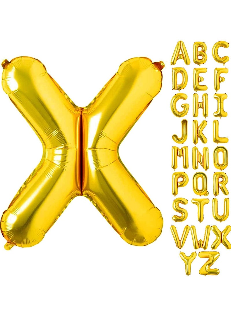 Goldedge 32 Inch Giant Gold  Letter X Foil Helium Balloons Big Single Mylar Balloon Birthday Party Decoration Supply Baby Shower (Gold X)  - Image 1
