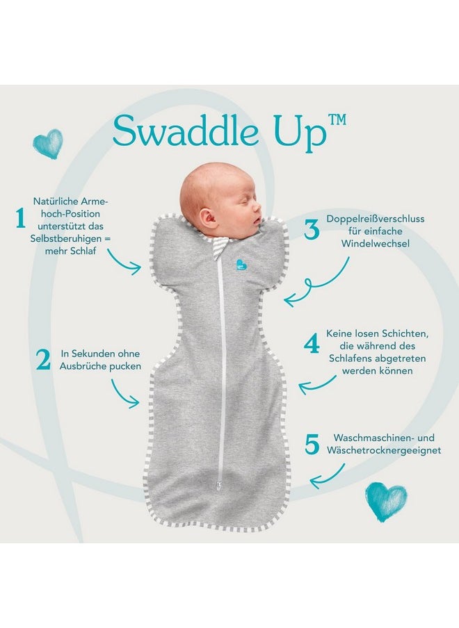 لاف تو دريم Love to Dream Swaddle UP، كيس نوم للأطفال، قماط ذاتي التهدئة للأطفال حديثي الولادة، يحسن النوم، ملاءمة محكمة تساعد على تهدئة ردود الفعل المفاجئة، أساسيات حديثي الولادة للطفل، 1.0 TOG، 5-8.5 رطل، أزرق  - Image 2
