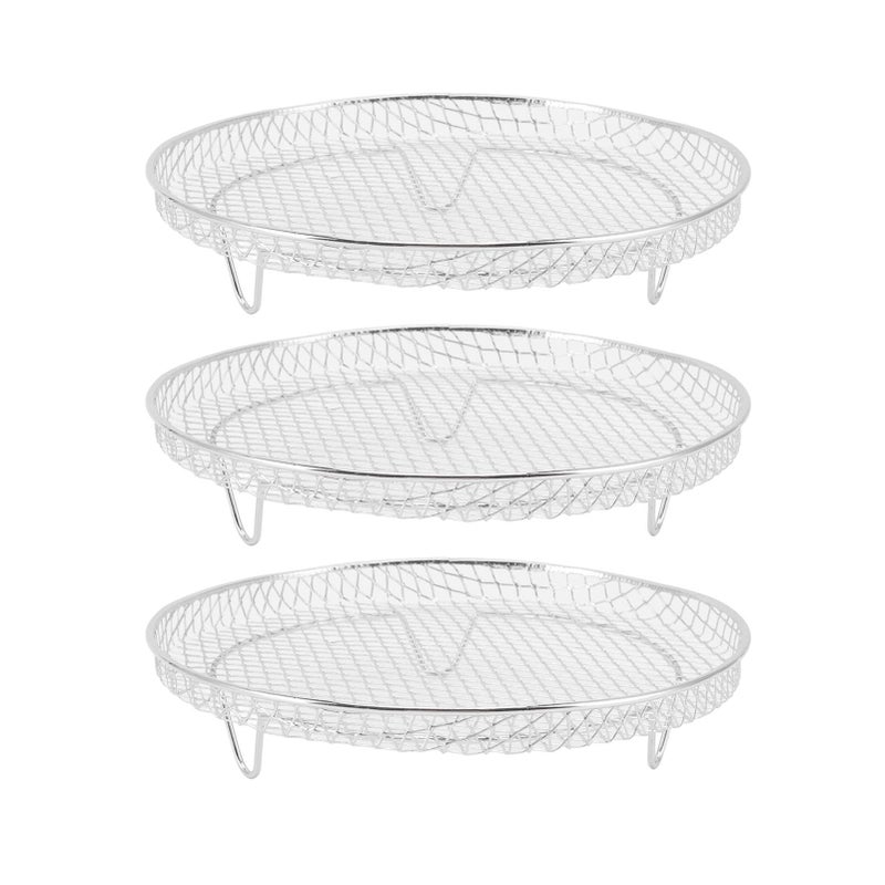 3 Stackable Stainless Steel Air Fryer Rack Dehydrator Basket Grill Accessories Set - Image 2
