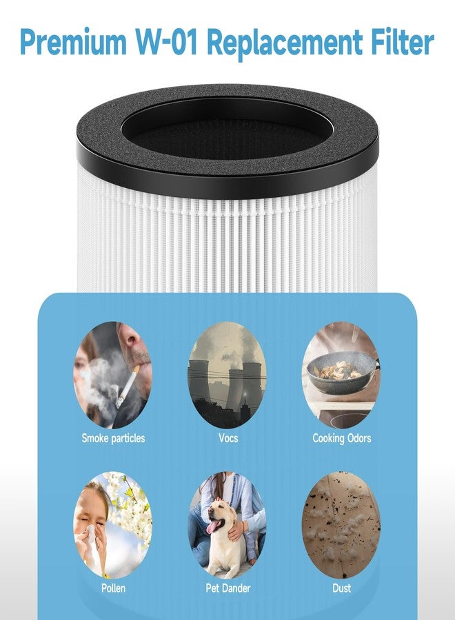 XBWW 2 Packs W-01 Replacement Filter Compatible with DBFIT W-01 Air Cleaner Purifier with Extra 8pcs Aroma Pads - Image 4