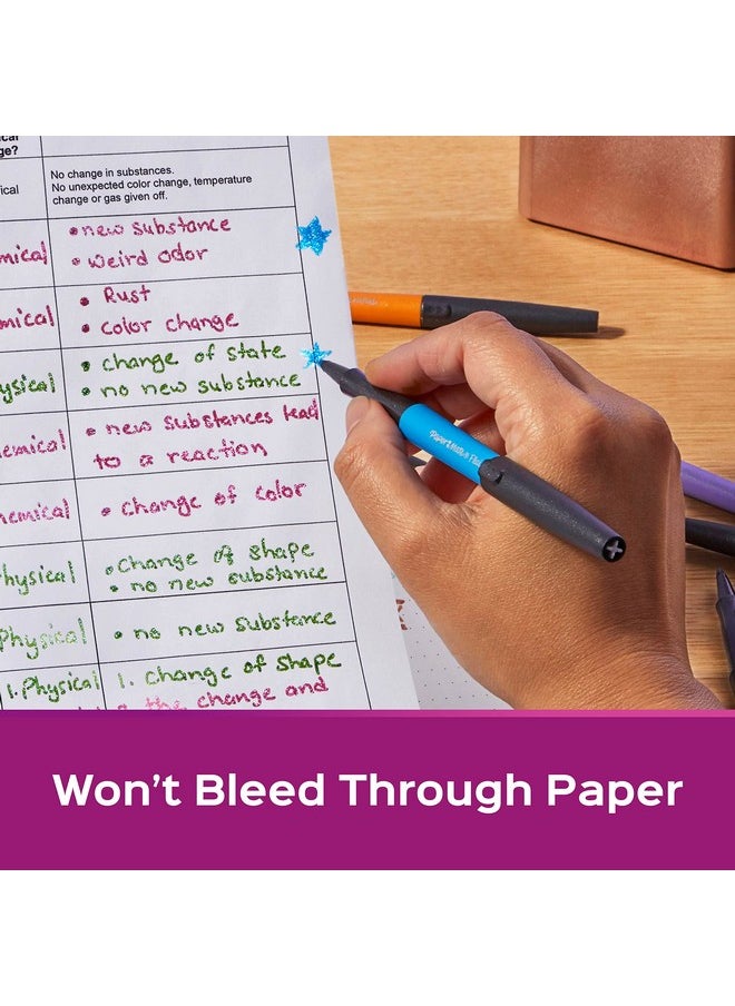 بيبر ميت أقلام حبر جاف معدنية من Paper Mate Flair، مجموعة City Lights، ألوان متنوعة لامعة، حبر فاخر، 16 قلمًا، مثالية للكتابة والرسم العشوائي وتدوين الملاحظات  - Image 5