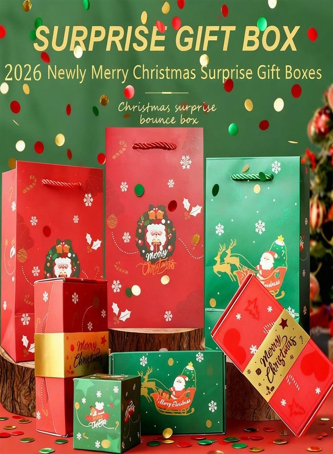 BOVVSKY 16PCS Surprise Gift Box Explosion for Money, Merry Christmas Surprise Gift Box Explosion for Money, Christmas Cash Luxury Folding Pop-Up SurpriseBox (Red) - Image 2