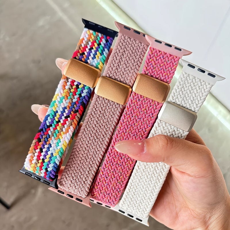 Multicolor Nylon Woven Watch Bands Set of 3 for 38 40 41 42mm Models - Image 1