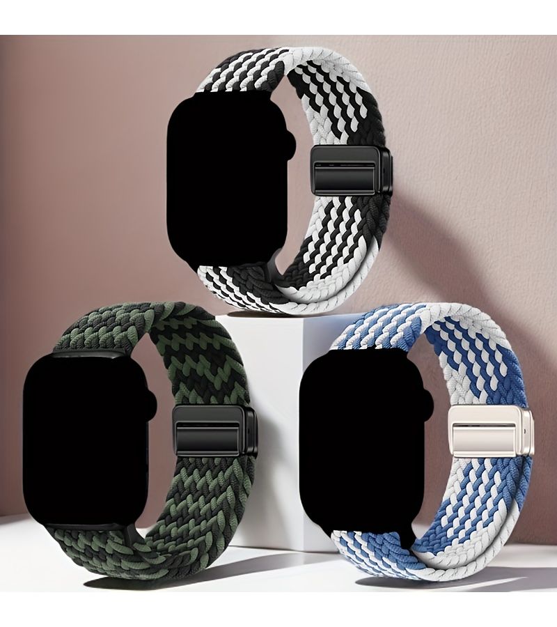 Multicolor Nylon Woven Watch Bands Set of 3 for 38 40 41 42mm Models - Image 5