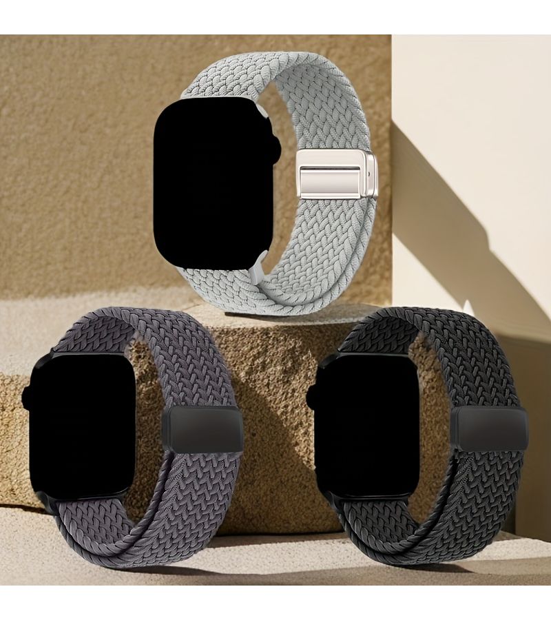 Multicolor Nylon Woven Watch Bands Set of 3 for 38 40 41 42mm Models - Image 3