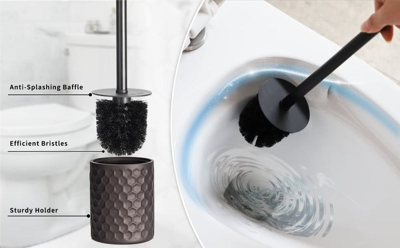 zccz Bathroom Accessory Set - 6 pcs Bronze Bathroom Accessories Set with Trash Can, Toothbrush Holder, Toothbrush Cup, Soap Dispenser, Soap Dish, Toilet Brush with Holder - Accessoire Salle de Bain - Image 4