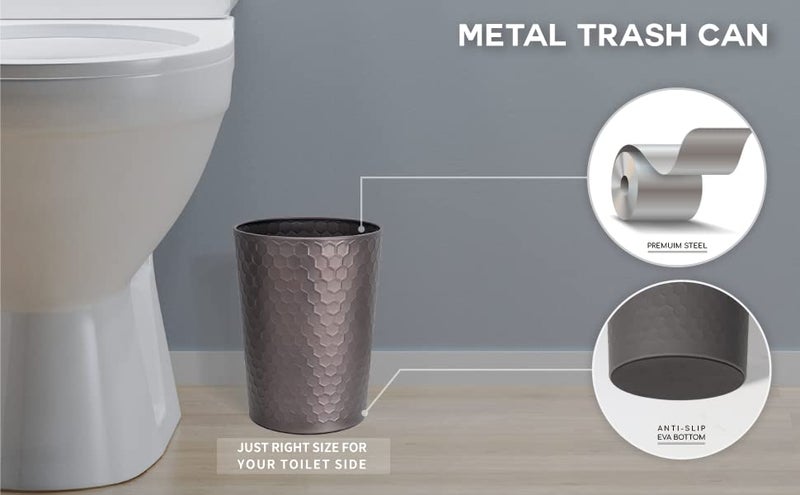 zccz Bathroom Accessory Set - 6 pcs Bronze Bathroom Accessories Set with Trash Can, Toothbrush Holder, Toothbrush Cup, Soap Dispenser, Soap Dish, Toilet Brush with Holder - Accessoire Salle de Bain - Image 5