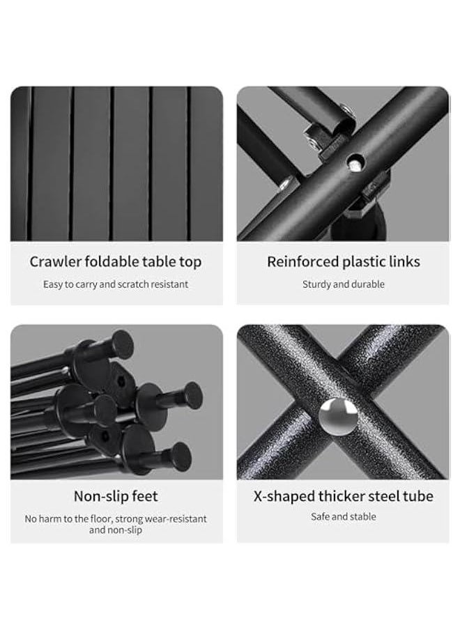 HOOKOR Camping Table, Carbon Steel Folding Beach Table with Carry Bag Outdoor Folding Portable Camping Table for Beach, Picnics, Cooking,37.4*22.4*19.6,Gray  - Image 5