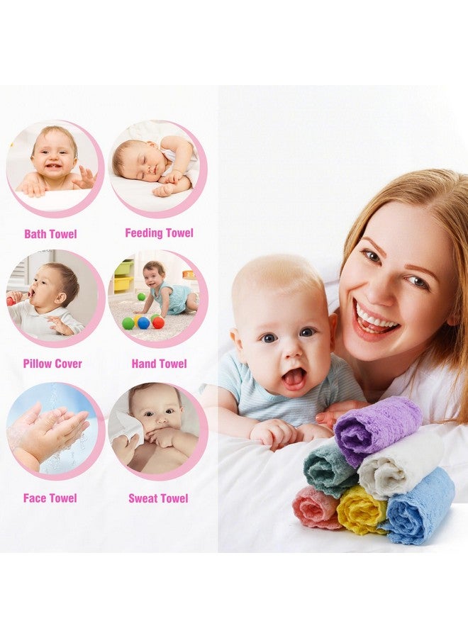 Vnoss Baby Washcloths 24-Pack, Microfiber Coral Fleece Baby Towels, Super Soft and Absorbent Wash Cloths for Newborns, Infants and Toddlers, 7''x9'', Multicolor - Image 5