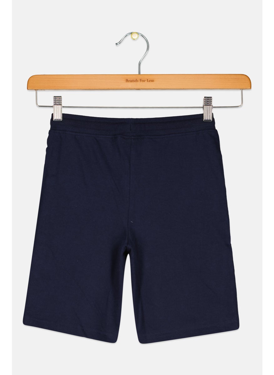 Gremlins - Kids Boys Brand Logo Basic Shorts, Blue - Image 1