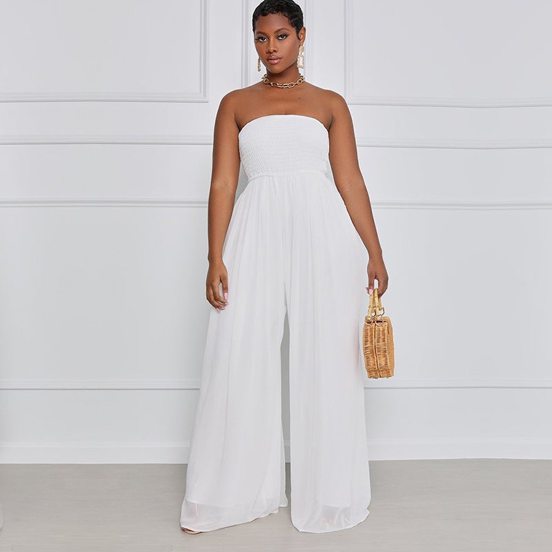 2024 Elegant Blue Chiffon Jumpsuit for Women Red - Image 5