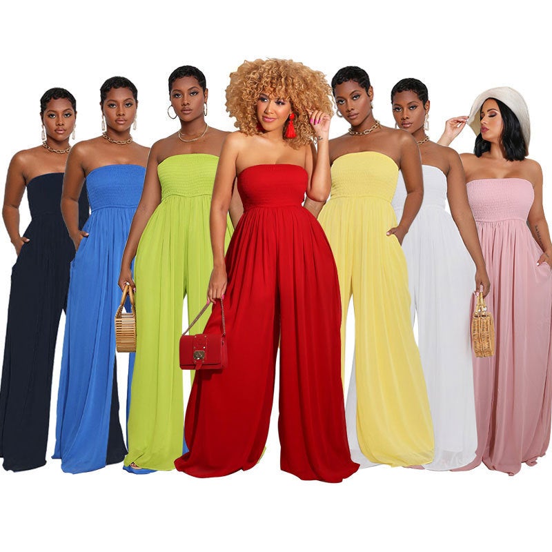 2024 Elegant Blue Chiffon Jumpsuit for Women Red - Image 4