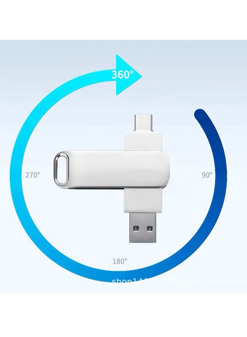 محرك فلاش USB للهاتف المحمول من النوع c 128 جيجا واجهة مزدوجة محرك فلاش USB للكمبيوتر صور توسيع بطاقة الذاكرة ثنائية الغرض تخزين الروبوت - Image 2