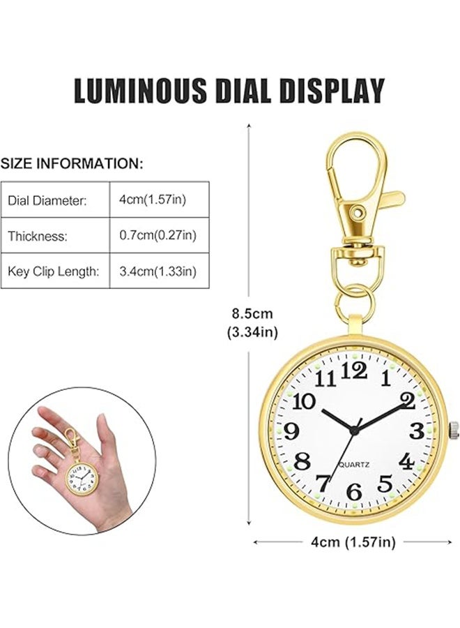Men's Retro Keyring Pocket Watch Minimalist Ultra Thin Open Face Quartz Pocket Watch with Key Buckle Unisex Portable Unisex Pocket Watch - Image 2