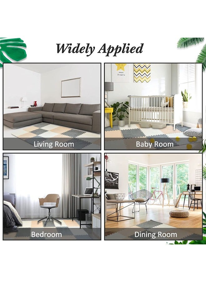 18 قطعة الحصير رغوة المتشابكة رقيق السجاد البلاط أفخم منطقة البساط المتشابكة بلاط الأرضيات لينة الطفل Playmat لغز الكلمة حصيرة - Image 5