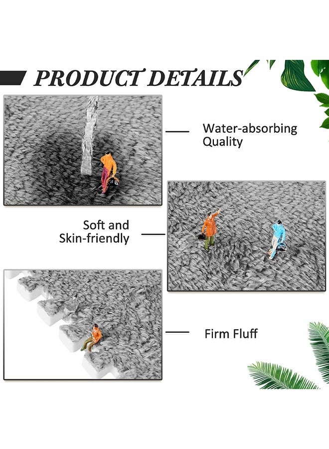 18 قطعة الحصير رغوة المتشابكة رقيق السجاد البلاط أفخم منطقة البساط المتشابكة بلاط الأرضيات لينة الطفل Playmat لغز الكلمة حصيرة - Image 4