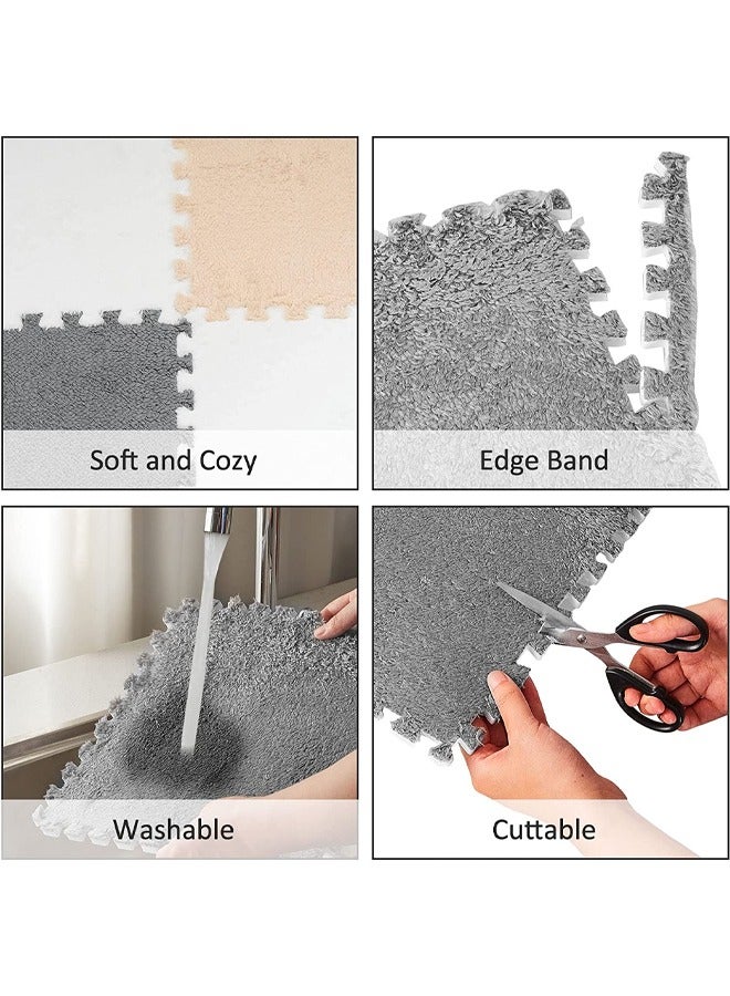 18 قطعة الحصير رغوة المتشابكة رقيق السجاد البلاط أفخم منطقة البساط المتشابكة بلاط الأرضيات لينة الطفل Playmat لغز الكلمة حصيرة - Image 3