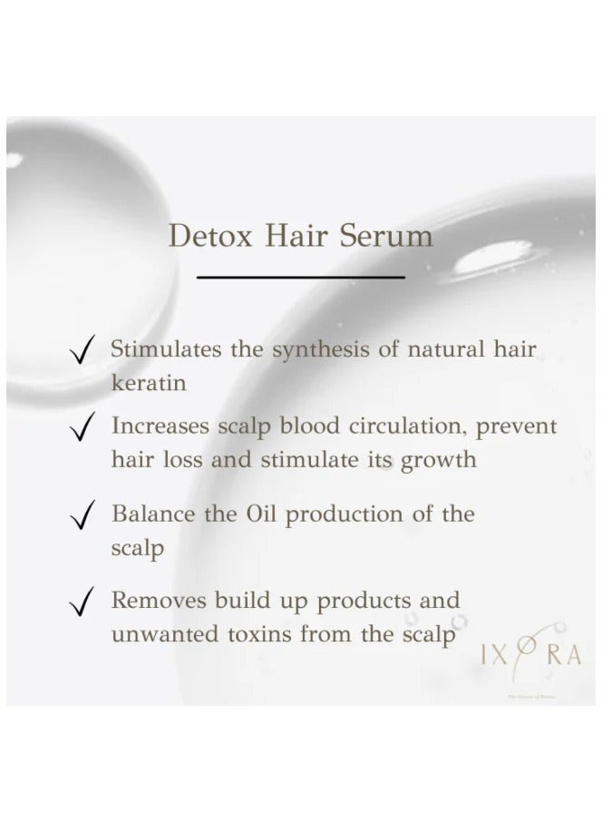 IXORA Organic Detox Hair Serum - Enriched with ginseng & garlic - stimulate hair growth & stop hair loss - 30ml - Image 3
