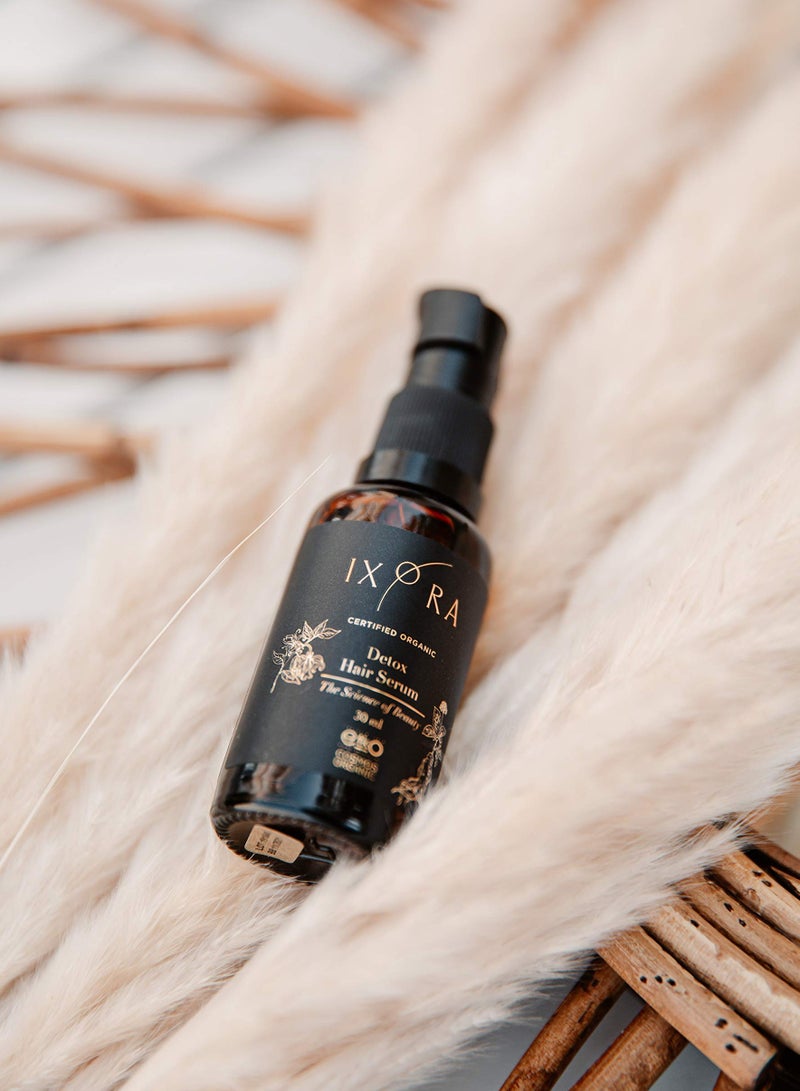 IXORA Organic Detox Hair Serum - Enriched with ginseng & garlic - stimulate hair growth & stop hair loss - 30ml - Image 4