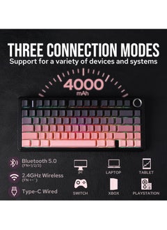 AULA F75 Reaper Switch Hot Swap Mechanical Gaming Keyboard RGB Tri-mode Bluetooth/2.4GHz/USB-C Mechanical Keyboard for PC Laptop  - Image 3