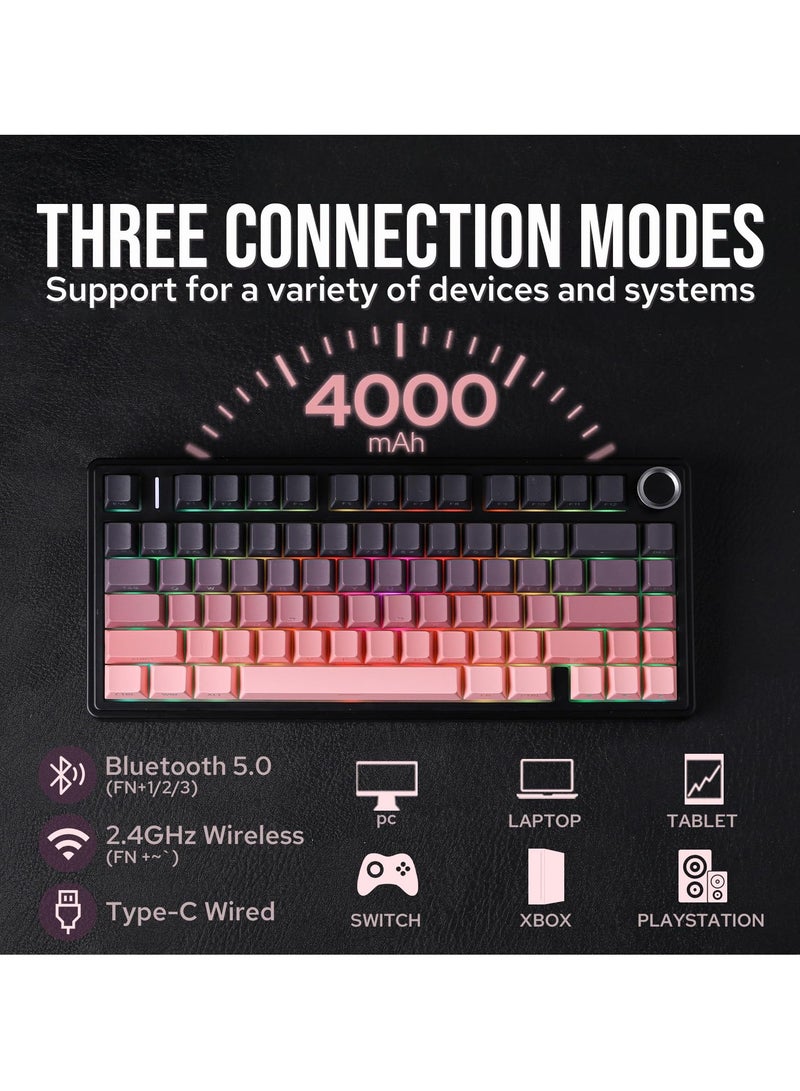 AULA F75 Reaper Switch Hot Swap Mechanical Gaming Keyboard RGB Tri-mode Bluetooth/2.4GHz/USB-C Mechanical Keyboard for PC Laptop  - Image 3