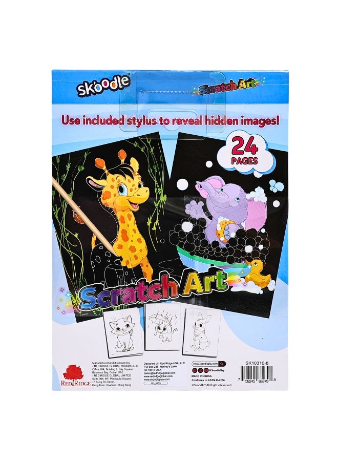 SKOODLE 24 Pages Scratch Art with Scraper| Art &Craft Kit | Mess Free Activity| Learning Toy For Kids | Age 3+ - Image 4