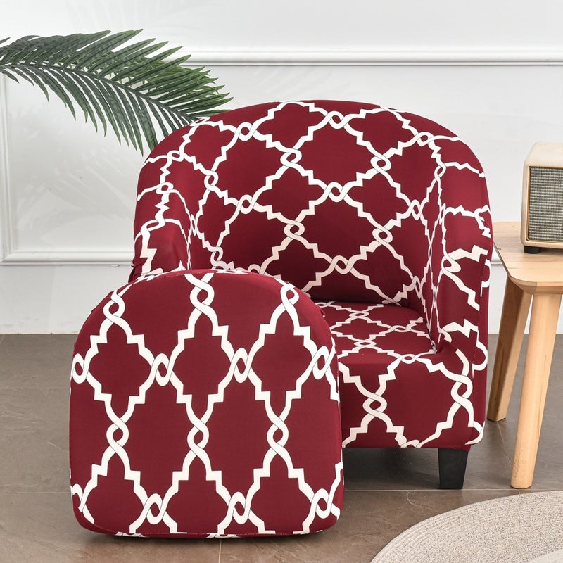 Ai Zun Solid Color Single Club Chair Cover Sofa Cover Full Protection Cover Half Round Bathtub American Style Sofa Cover Cushion - Image 1