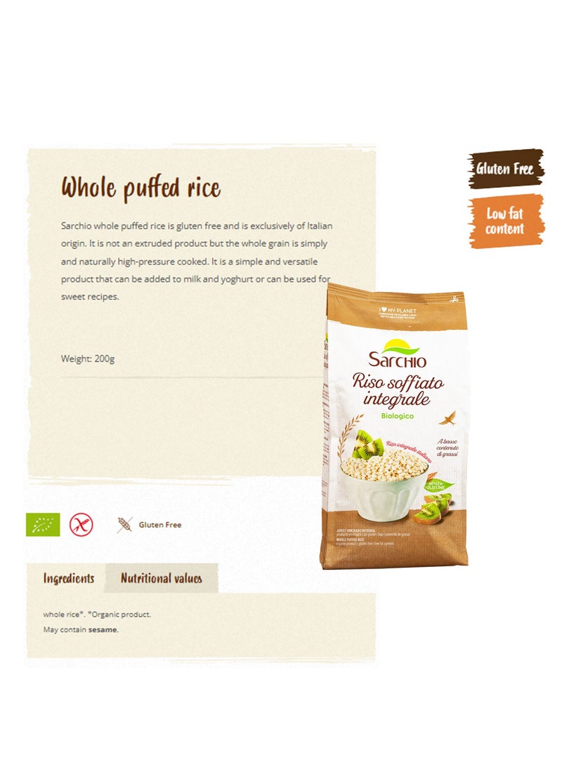 Gluten Free Whole Puffed Rice  200g