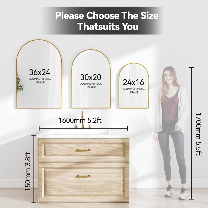 SCWF-GZ 47x14 Mirror Rectangle Full Body Length Door Hanging Wall Mounted Aluminum Alloy Metal Frame Dressing Make-up Mirrors for Entryway Bedroom Bathroom Living Room 47 14 inch Gold - Image 5