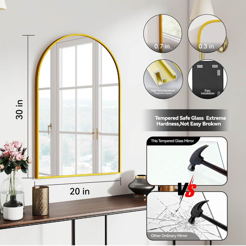 SCWF-GZ 47x14 Mirror Rectangle Full Body Length Door Hanging Wall Mounted Aluminum Alloy Metal Frame Dressing Make-up Mirrors for Entryway Bedroom Bathroom Living Room 47 14 inch Gold - Image 3