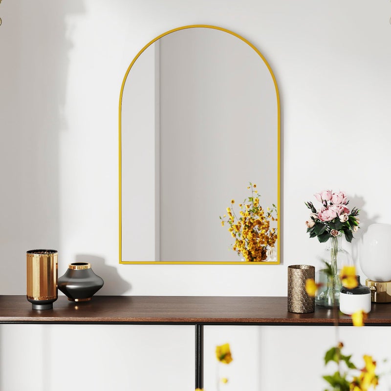 SCWF-GZ 47x14 Mirror Rectangle Full Body Length Door Hanging Wall Mounted Aluminum Alloy Metal Frame Dressing Make-up Mirrors for Entryway Bedroom Bathroom Living Room 47 14 inch Gold - Image 1