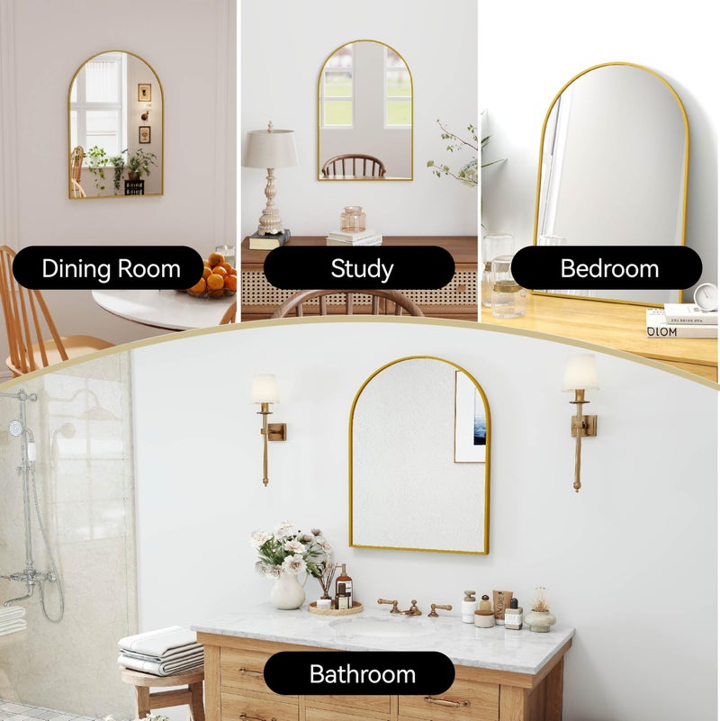 SCWF-GZ 47x14 Mirror Rectangle Full Body Length Door Hanging Wall Mounted Aluminum Alloy Metal Frame Dressing Make-up Mirrors for Entryway Bedroom Bathroom Living Room 47 14 inch Gold - Image 2