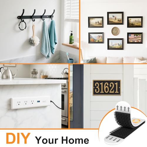 Summerbrite Picture Hanging Strips Heavy Duty, 56 Strips Damage Free Wall Picture Hangers Without Nails, Removable Refill Adhesive Strips for Wall Posters Home Decor, Black 28Pairs Medium - Image 2