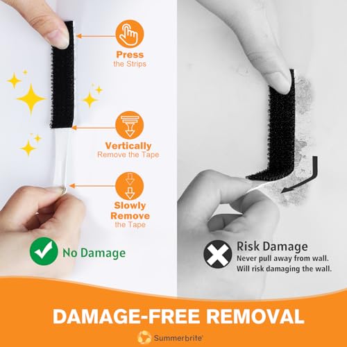 Summerbrite Picture Hanging Strips Heavy Duty, 56 Strips Damage Free Wall Picture Hangers Without Nails, Removable Refill Adhesive Strips for Wall Posters Home Decor, Black 28Pairs Medium - Image 4