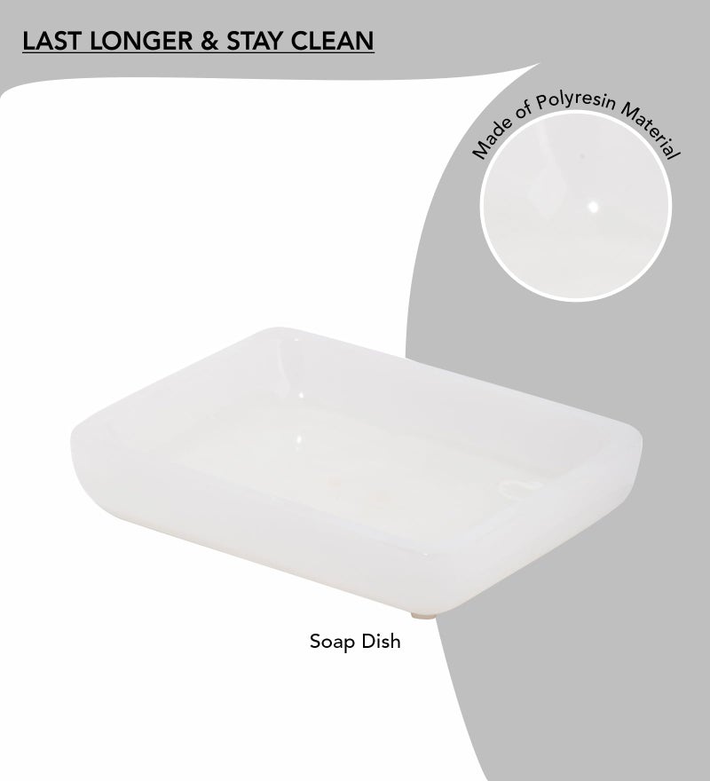 OBSESSIONS Set of 4 Pc Polyresin Bathroom Set, Ivory - Image 5