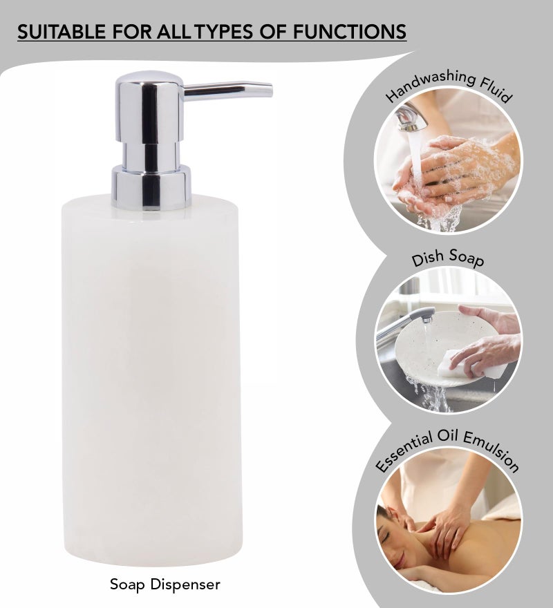 OBSESSIONS Set of 4 Pc Polyresin Bathroom Set, Ivory - Image 3