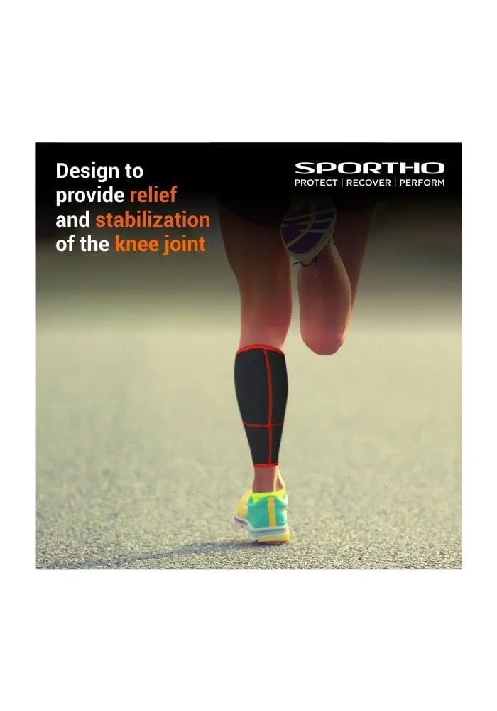 Nivia  Nivia Calf Support Sleeve for Compression and Circulation - Black/Red, Size L  | Best Price UAE