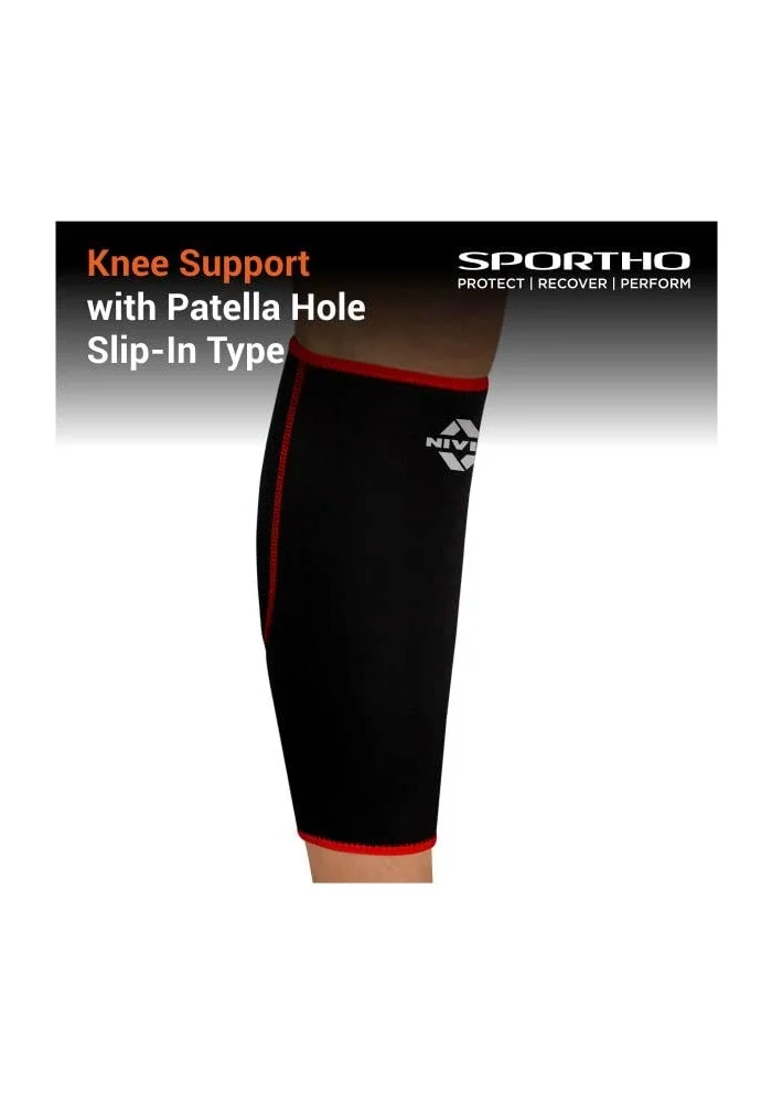 نيفيا Nivia Calf Support Sleeve for Compression and Circulation - Black/Red, Size L