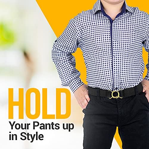 HOLD'EM HOLD’EM Kids Belts for Boys Brass Twisted Buckle Belt -Black - Image 2