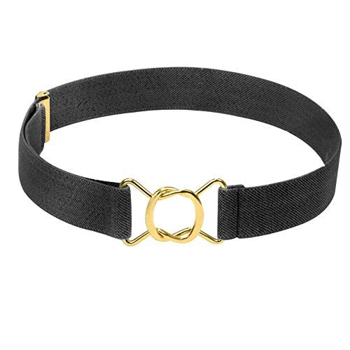 HOLD'EM HOLD’EM Kids Belts for Boys Brass Twisted Buckle Belt -Black - Image 1