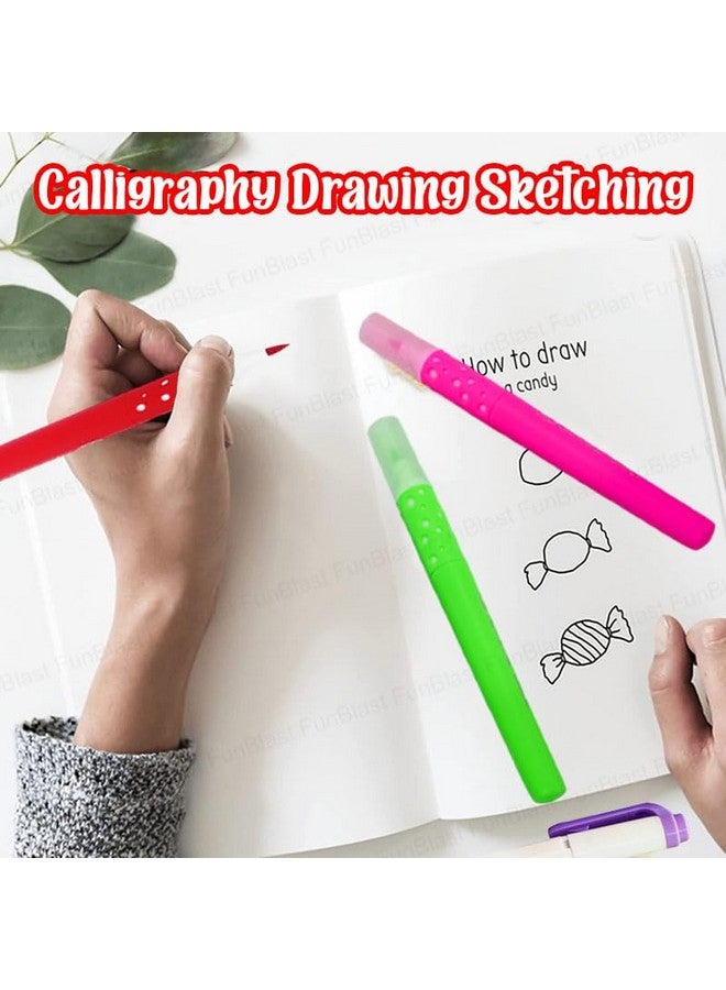 FunBlast Brush Markers - 12 Pcs Coloring Markers Sketch Pens - Coloring Kit Artist Marker Pens, Art Line Colour Pens, Water Based Marker for Calligraphy Drawing Sketching - Image 5