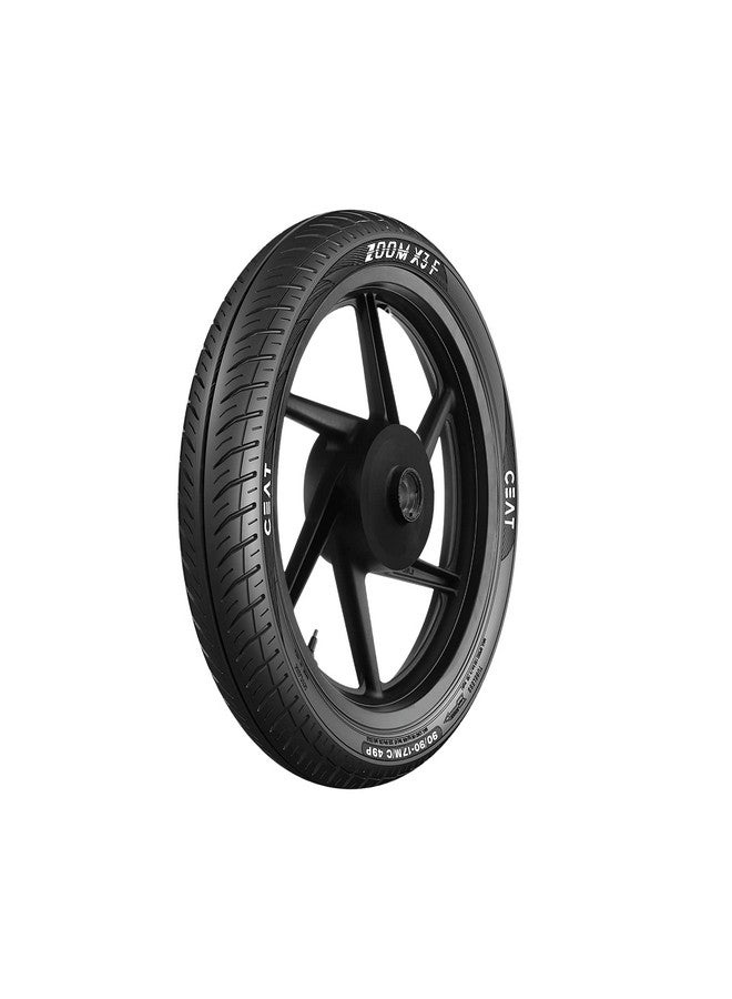 Ceat Zoom X3 90/90-17 49P Tubeless Bike Tyre, Black - Image 2