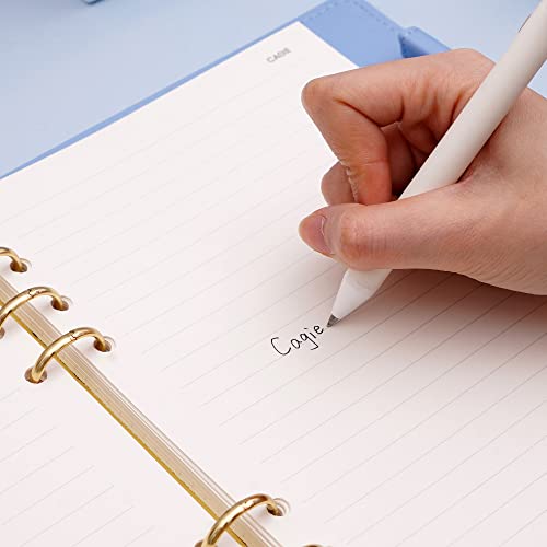 CAGIE A5 6 Ring Binder Refillable Notebook Spiral bound Leather Journal for Business Planner Personal Organizer Refillable notebooks for work, Lake Blue - Image 5