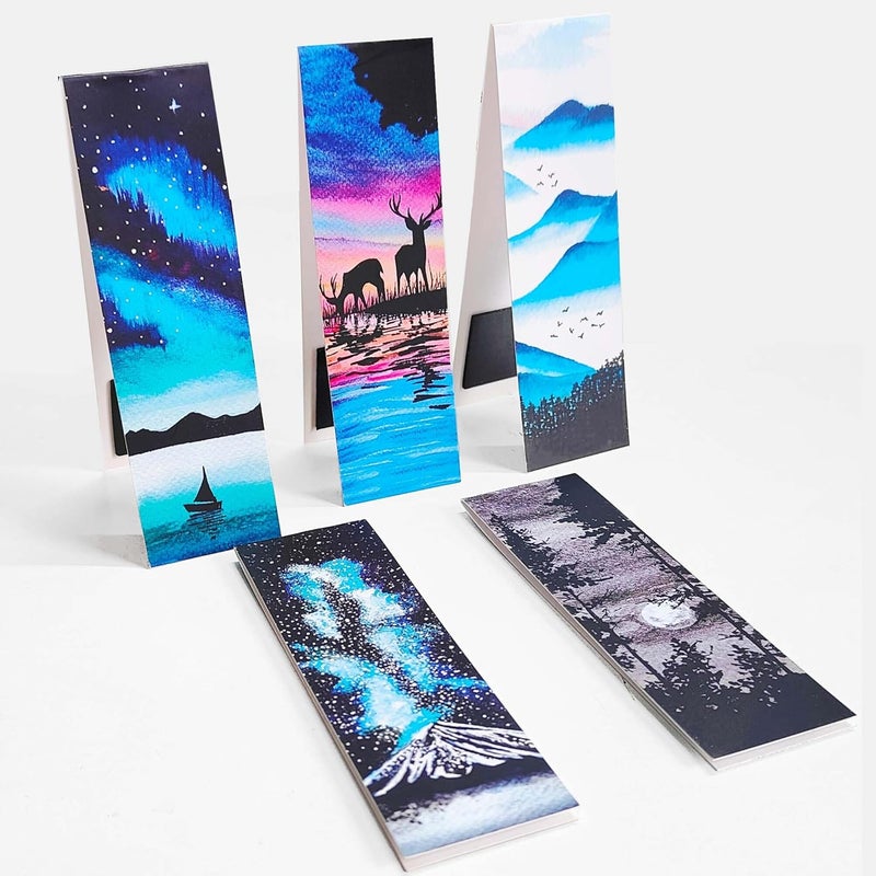 Antara Wilderness Magnetic Bookmarks with Inspirational Quotes | Set of 5 Book Marks with Stong Magnet | Beautiful Nature Paintings | Laminated Matte Finish | Ideal Gift for Bookworms | 1.3" X4.5" - Image 5