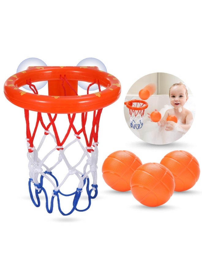 Halamodo Bathtub Basketball Hoop With 3 Basketballs, Suction Cup Basketball Hoop Set, Bathroom Basketball, Baby Kids Bath Toys, Bath Toys, Shower Toys,  Bathroom Water Play Parent-Child Interactive Set, Perfect Gift For Boys And Girls - Image 1