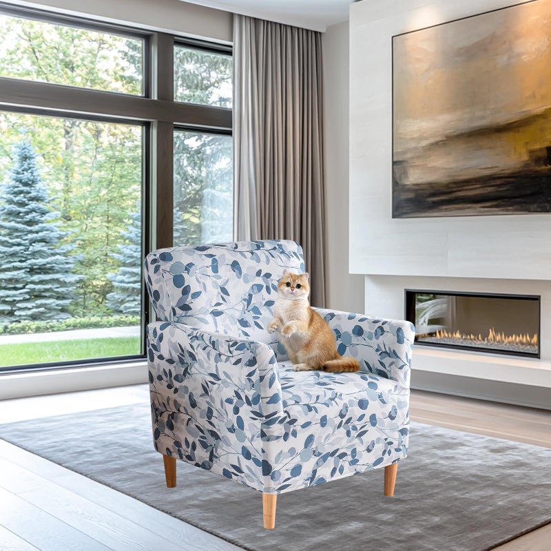 FUANGUI Banquet Armchair Slipcover Printed Chair Covers with Arms Stretch Club Chair Slipcover Soft Armchair Sofa Covers Anti-Slip Furniture Protector for Dogs Pets Home Living Room Decor, 18 - Image 5