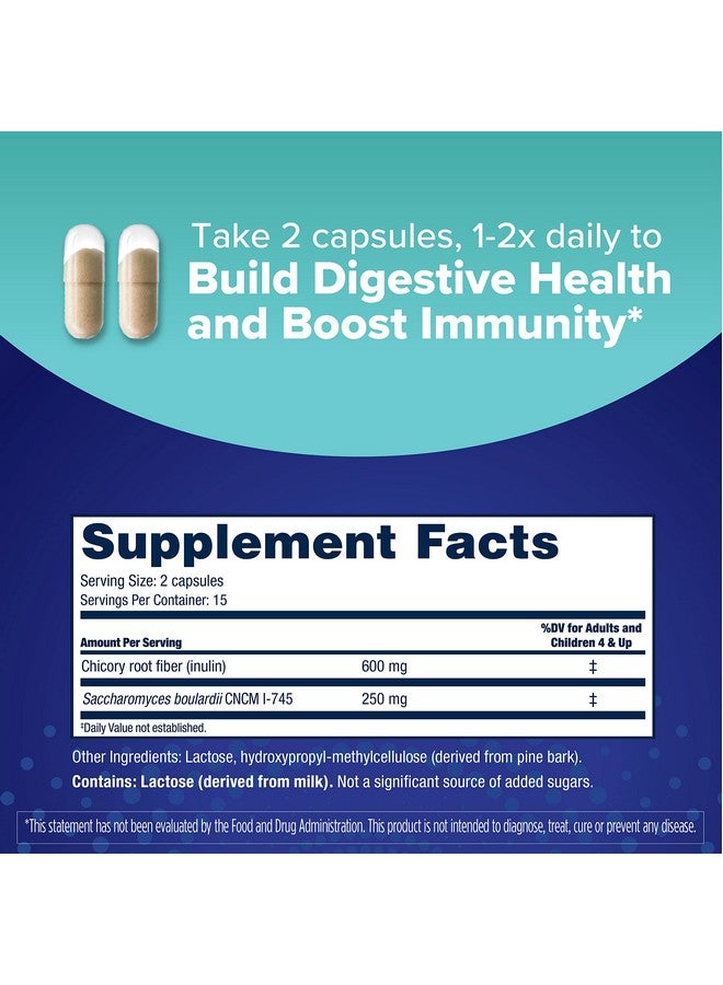 Florastor Select Gut Boost Daily Probiotic & Prebiotic Supplement For Women And Men Boosts Good Bacteria Saccharomyces Boulardii Cncm I745 (30 Capsules) - Image 3