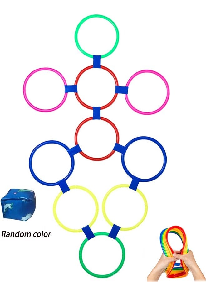 Twist and Turn Hoops Hopscotch Ring Game with Hoop Connectors Outdoor Indoor Obstacle Course for Kids Playground Balance Agility Training  - Image 1